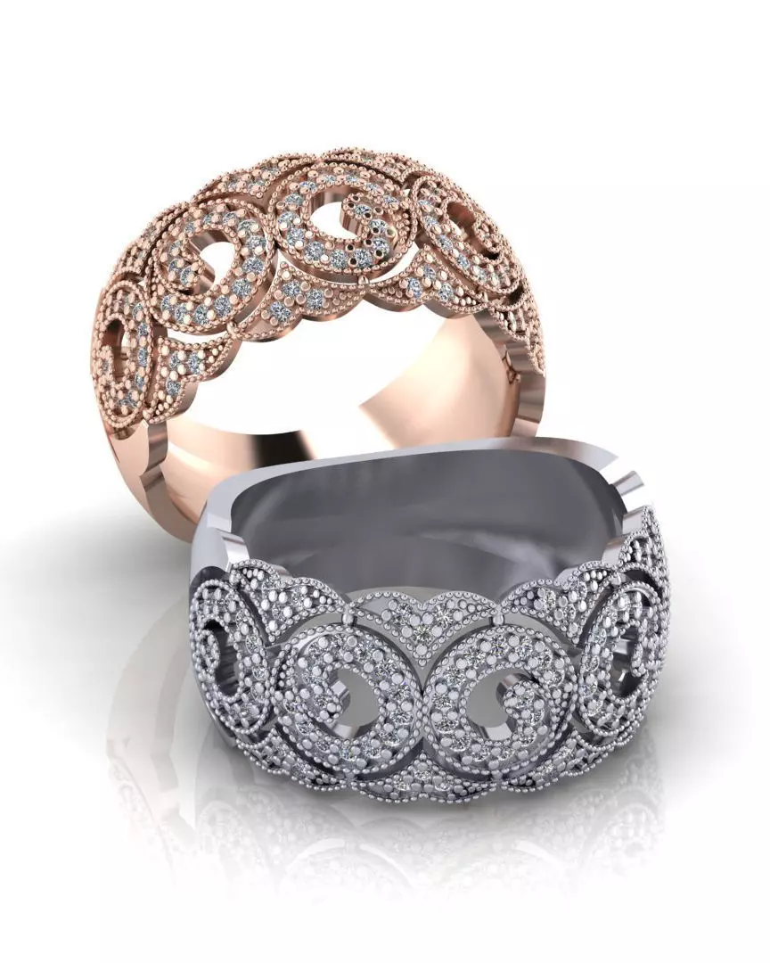 free floral jewelry ring stl obj 3dm Free 3D print model