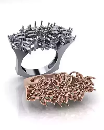 marquise and round jewelry ring