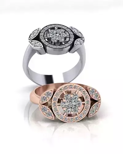 flower setting halo jewelry ring