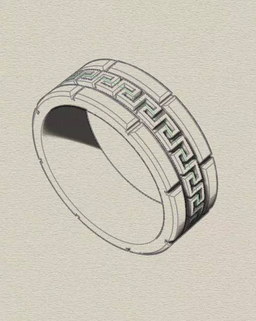 eternity gold ring 3D print model_4