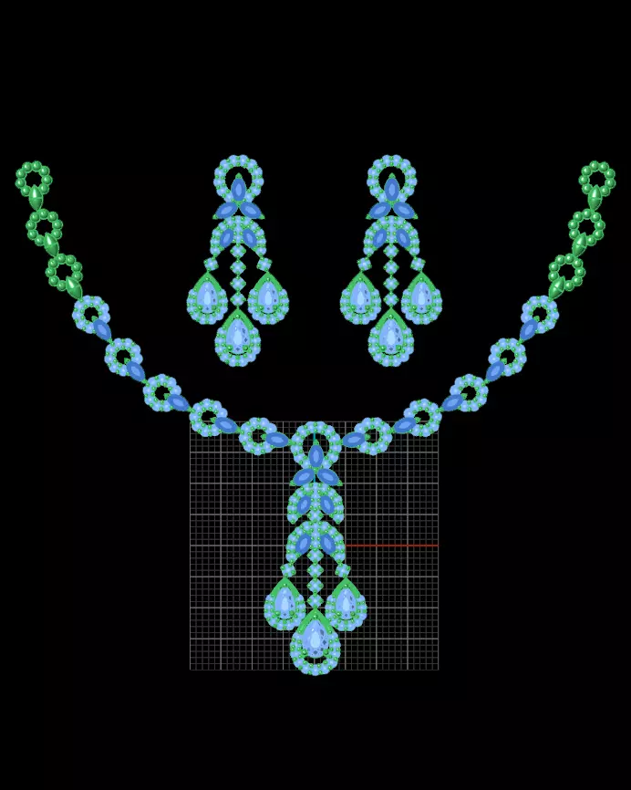 pear and marquise jewelry set 3D print model