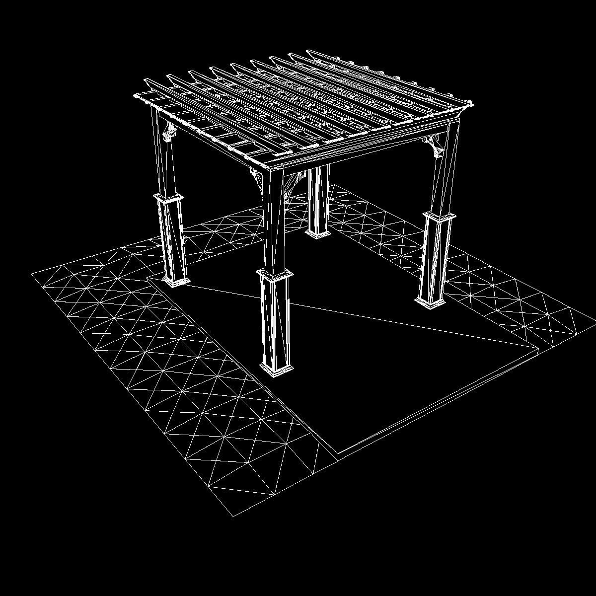 Pergola 4 Freestanding 3D model_6