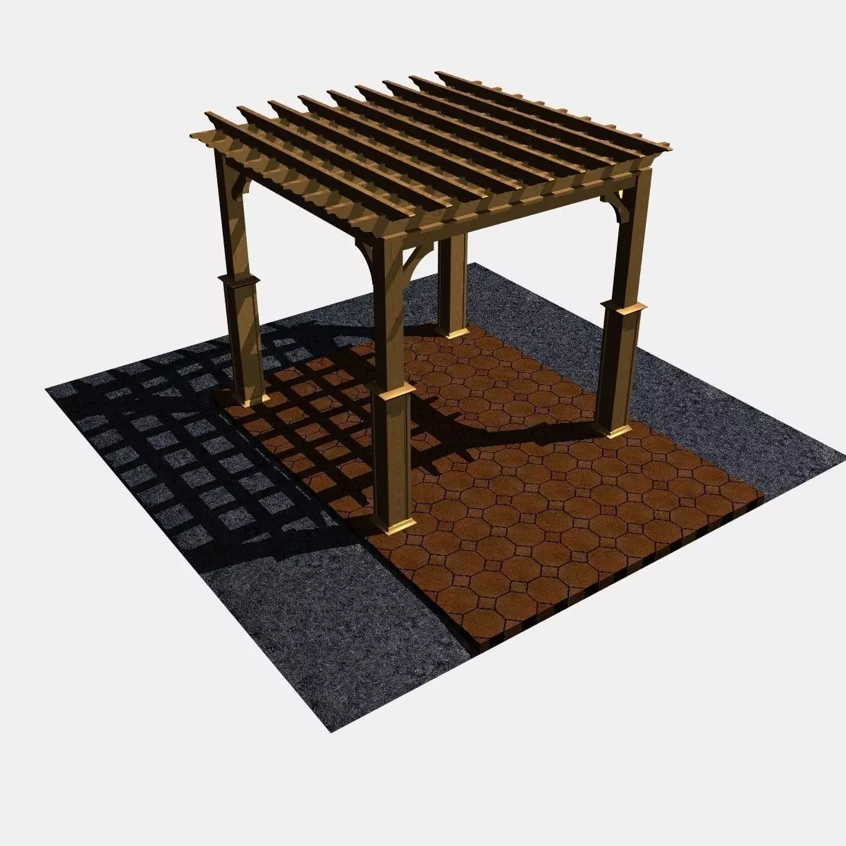 Pergola 4 Freestanding 3D model_0
