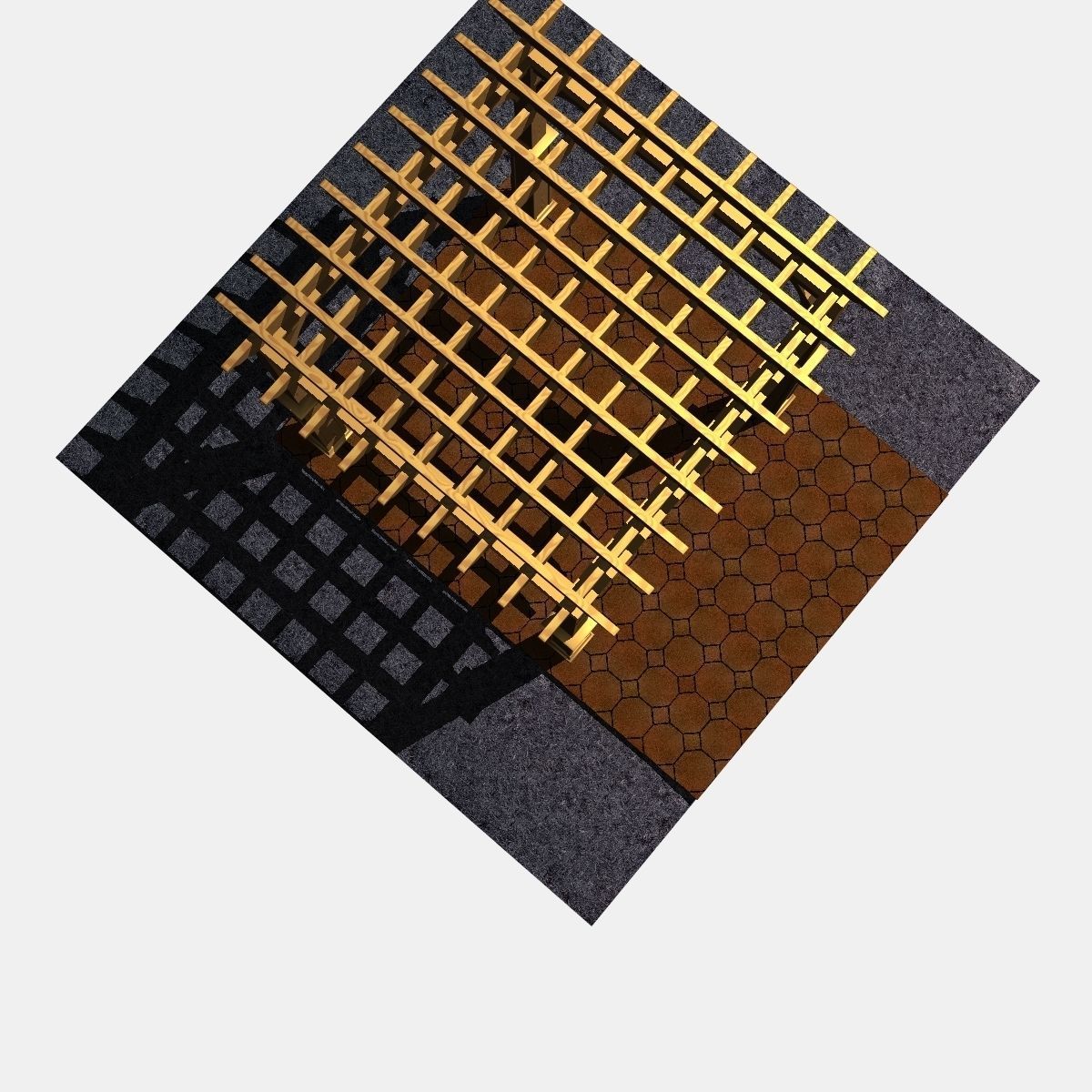 Pergola 4 Freestanding 3D model_4