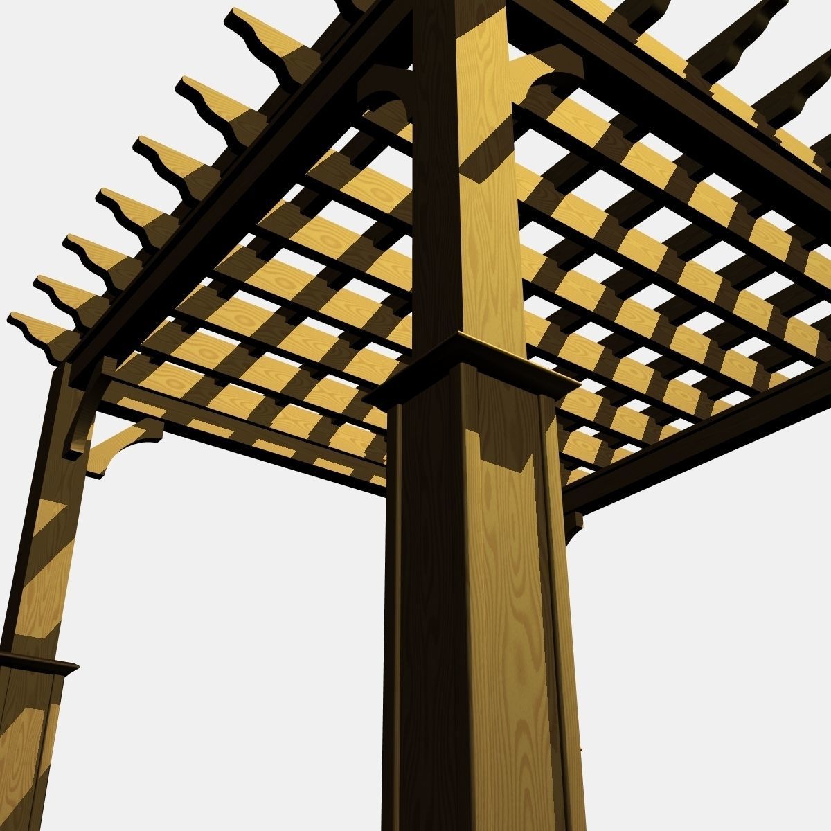 Pergola 4 Freestanding 3D model_1