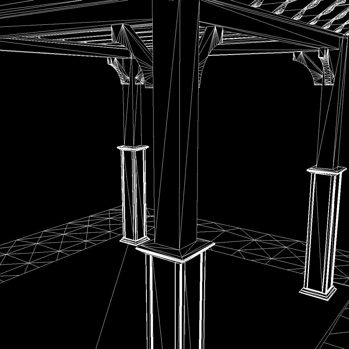 Pergola 4 Freestanding 3D model_7