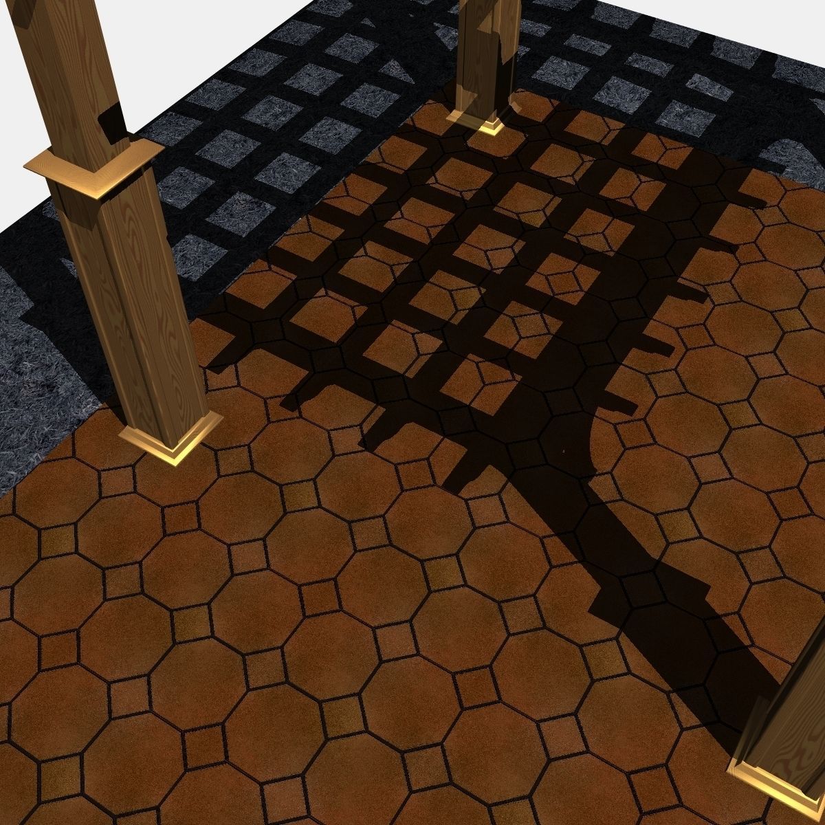 Pergola 4 Freestanding 3D model_3