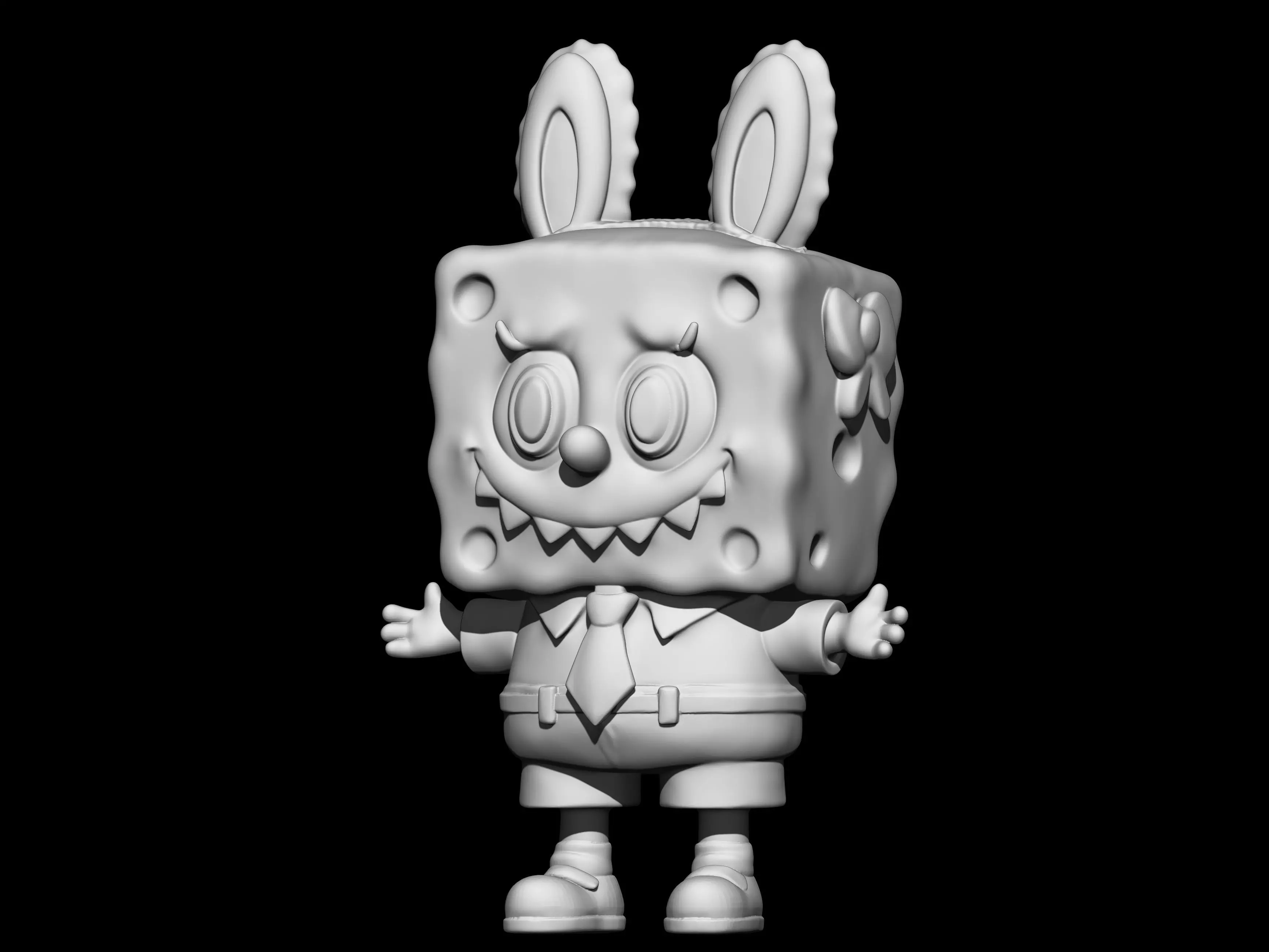 LABUBU x SpongeBob SquarePants 3D print model_1