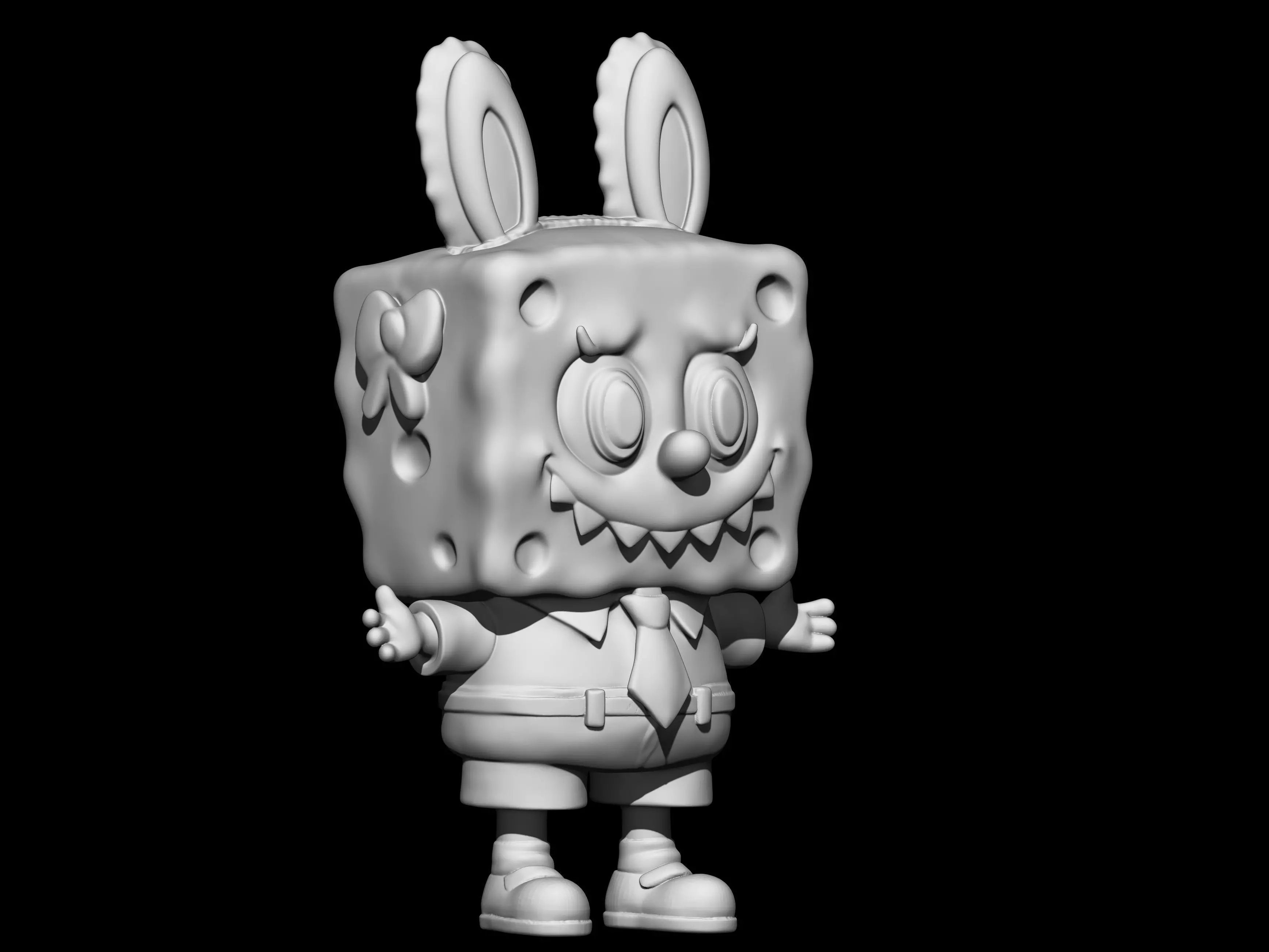 LABUBU x SpongeBob SquarePants 3D print model_3