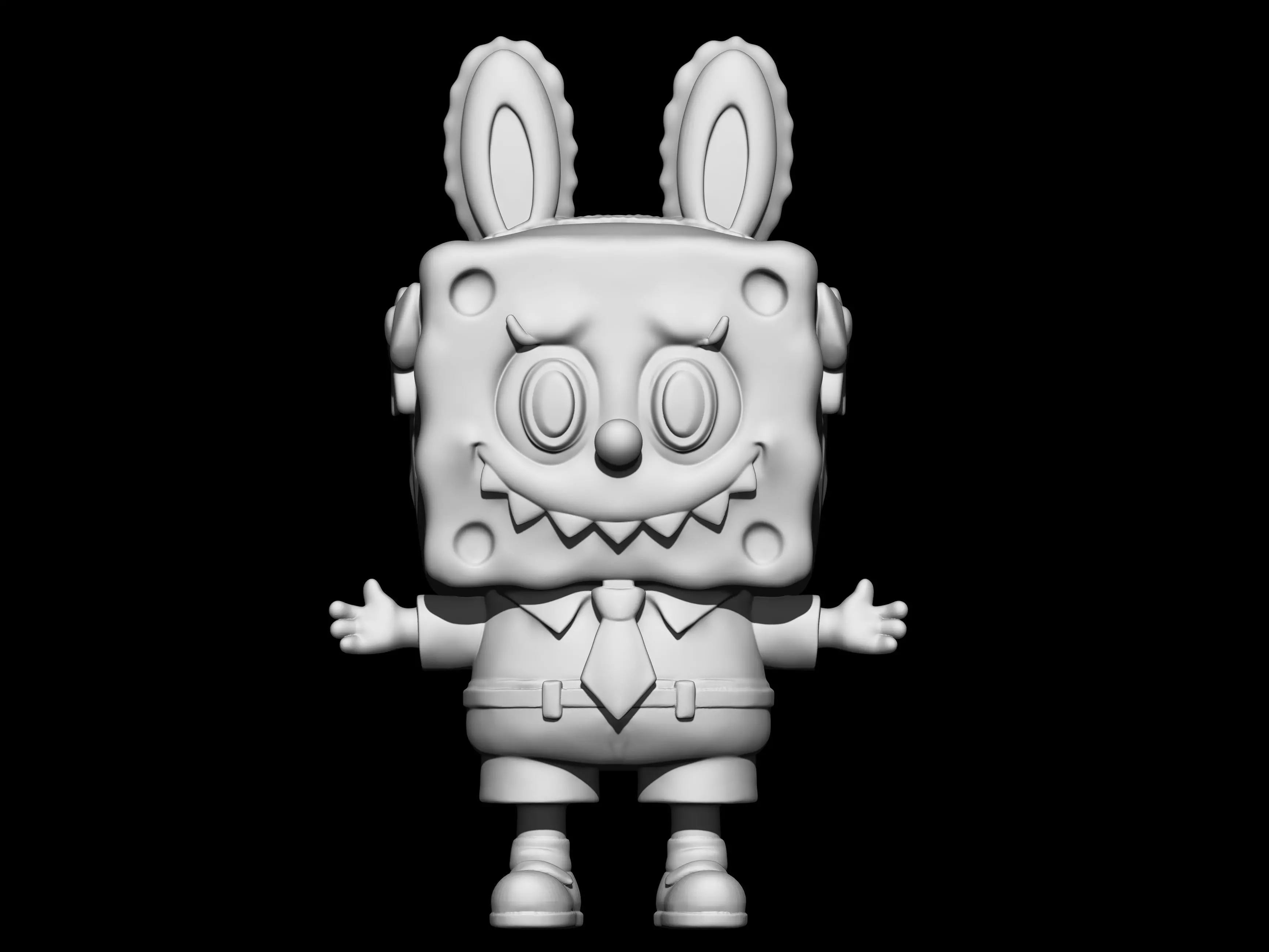 LABUBU x SpongeBob SquarePants 3D print model_2