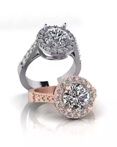 round diamond halo engagement jewelry ring 