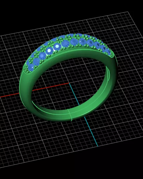 pave setting jewelry ring  3D print model_1