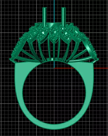 oval jewelry ring cluster 3D print model_2