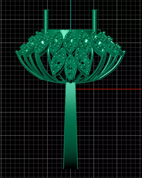 oval jewelry ring cluster 3D print model_3