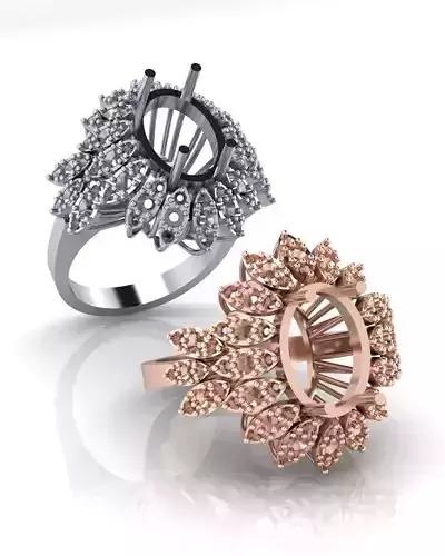 oval jewelry ring cluster