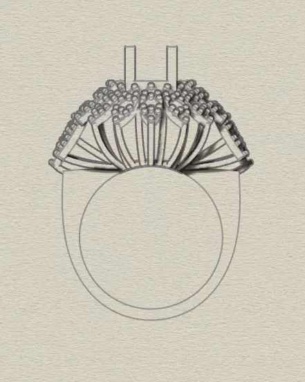 oval jewelry ring cluster 3D print model_6