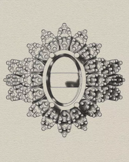 oval jewelry ring cluster 3D print model_8