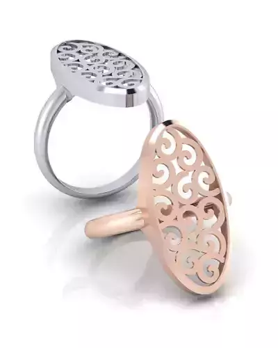 floral fusion gold ring 