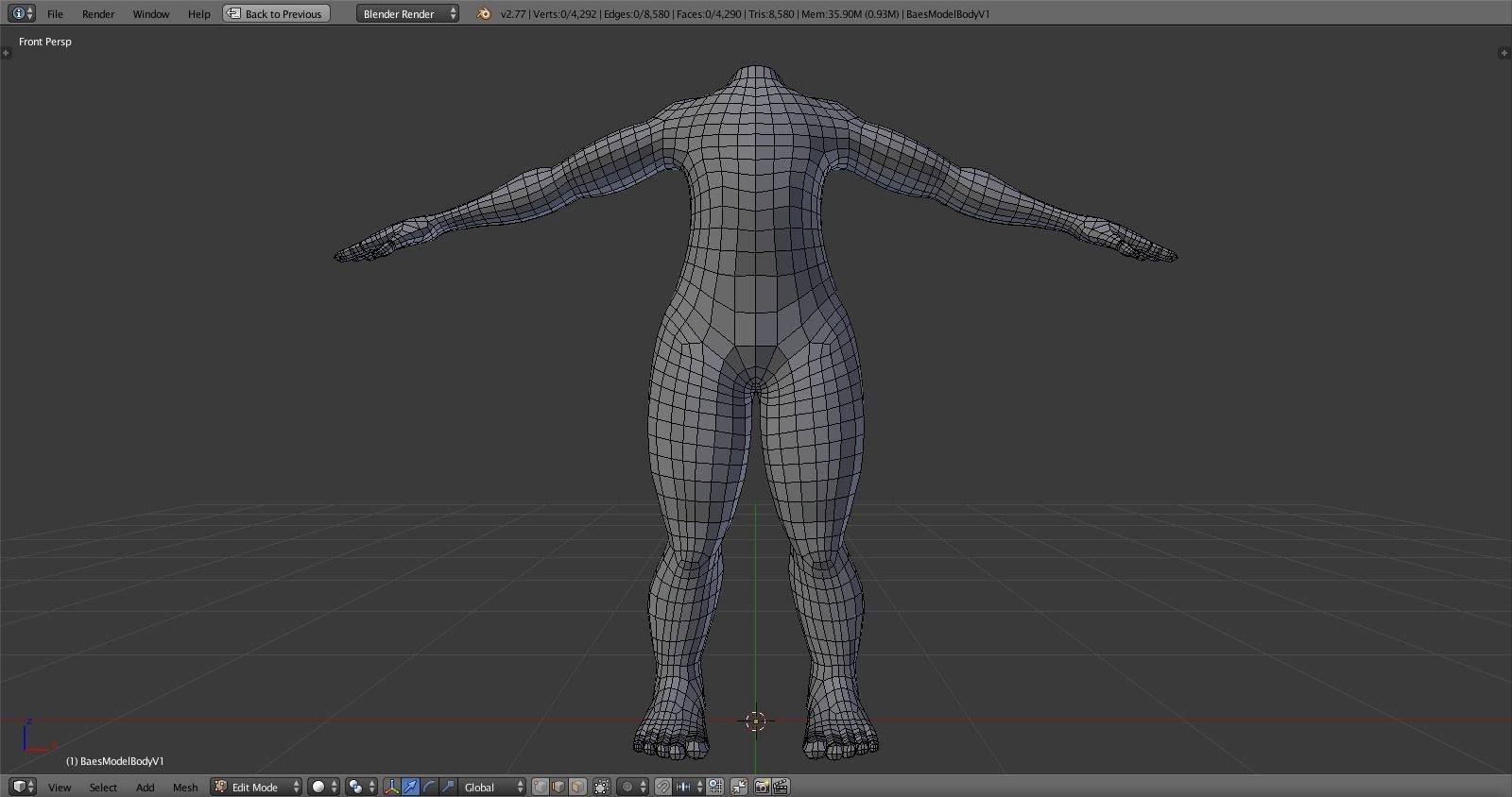 3D Model Female Base Mesh 3D model_1