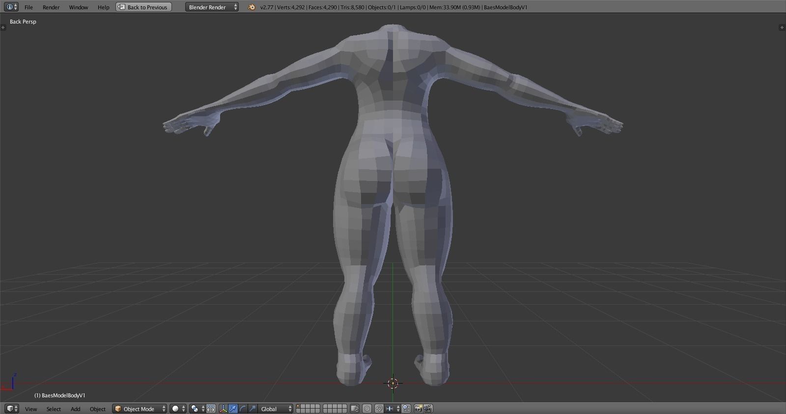 3D Model Female Base Mesh 3D model_2