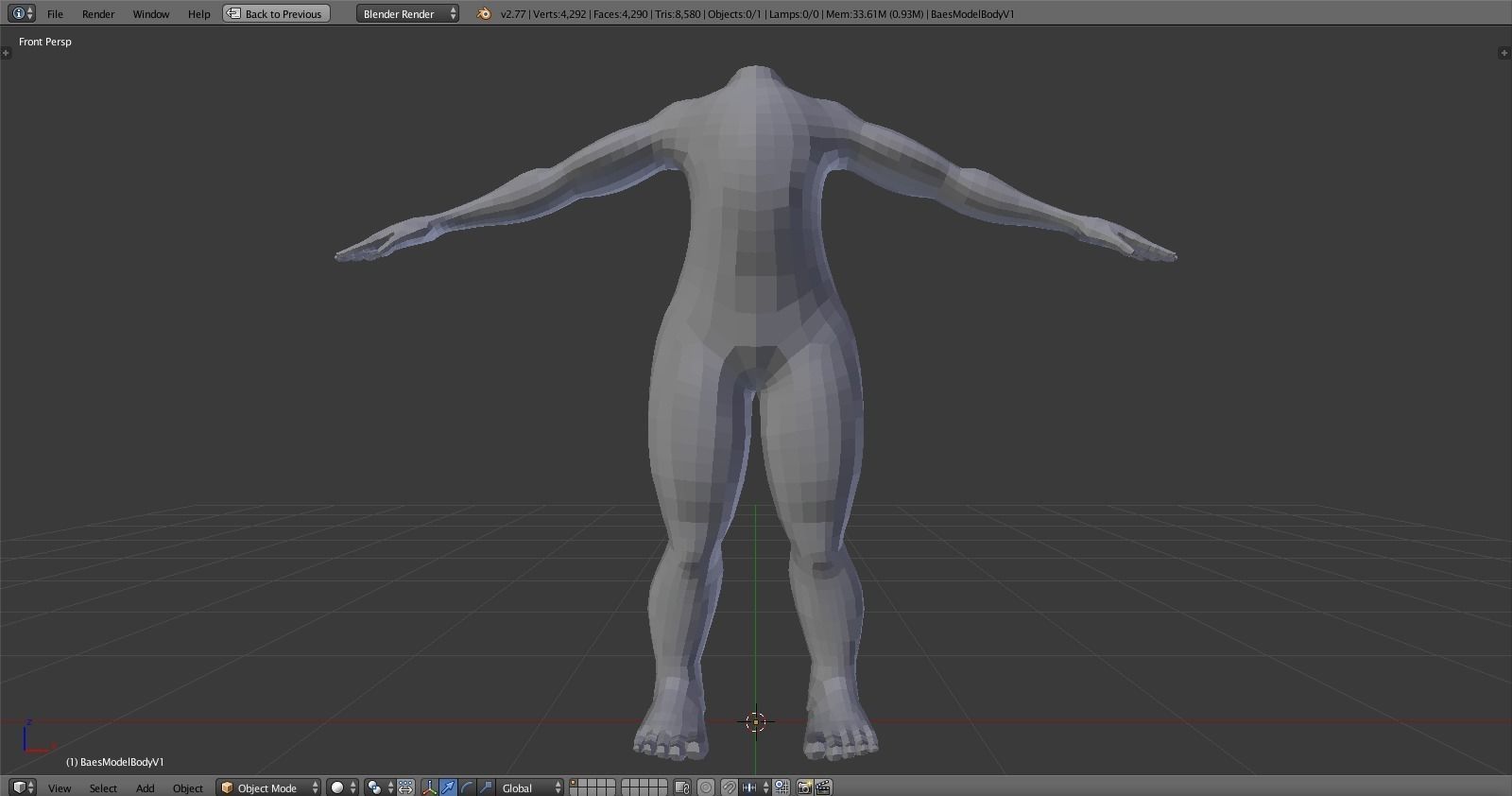 3D Model Female Base Mesh 3D model_0