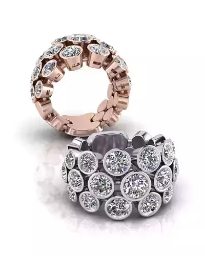 bazel setting round diamond jewelry ring 
