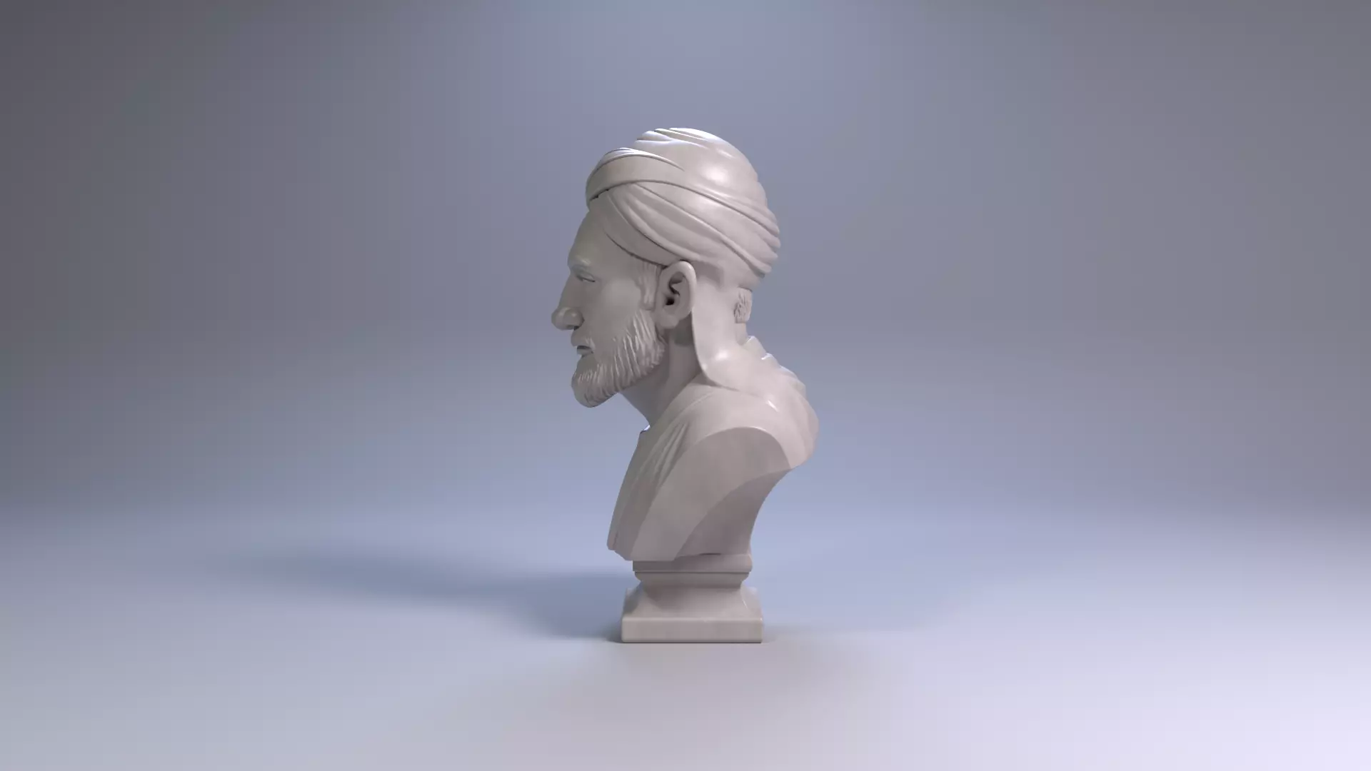 Al-Farabi Bust Sculpture 3D print model_3
