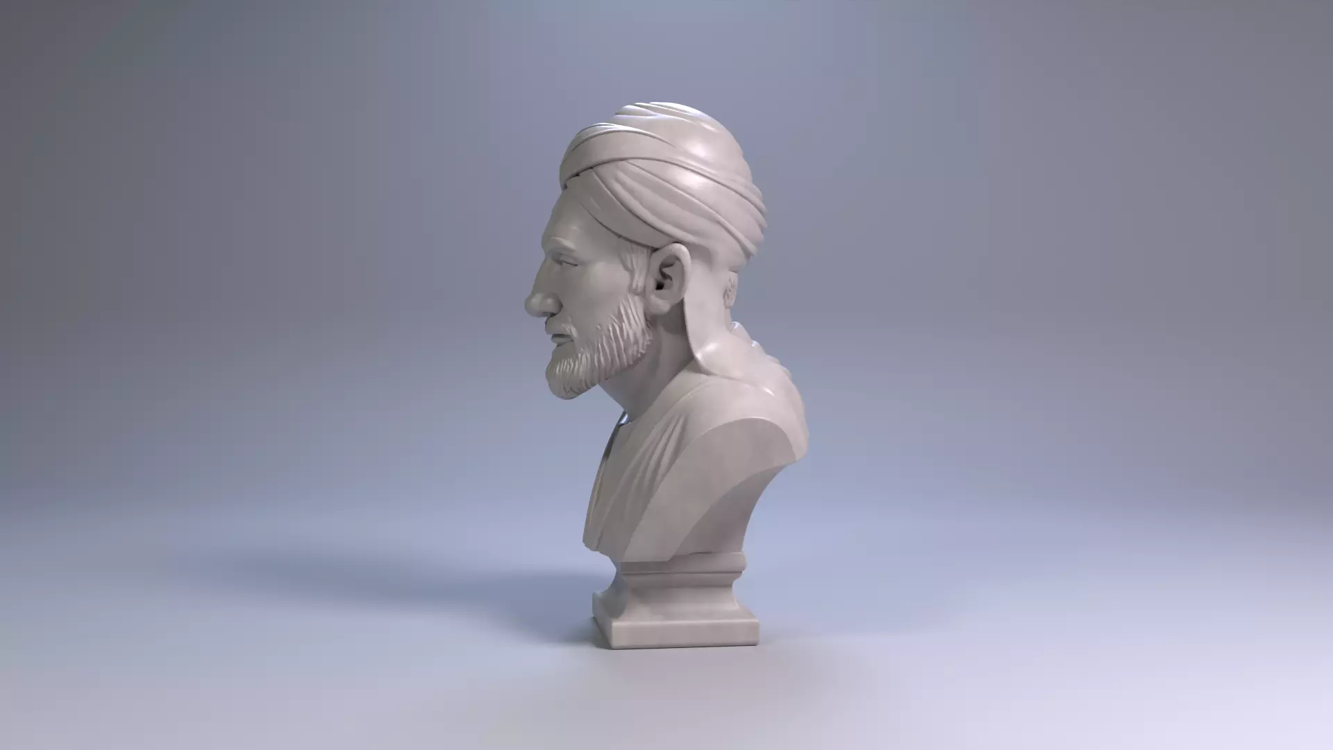 Al-Farabi Bust Sculpture 3D print model_13