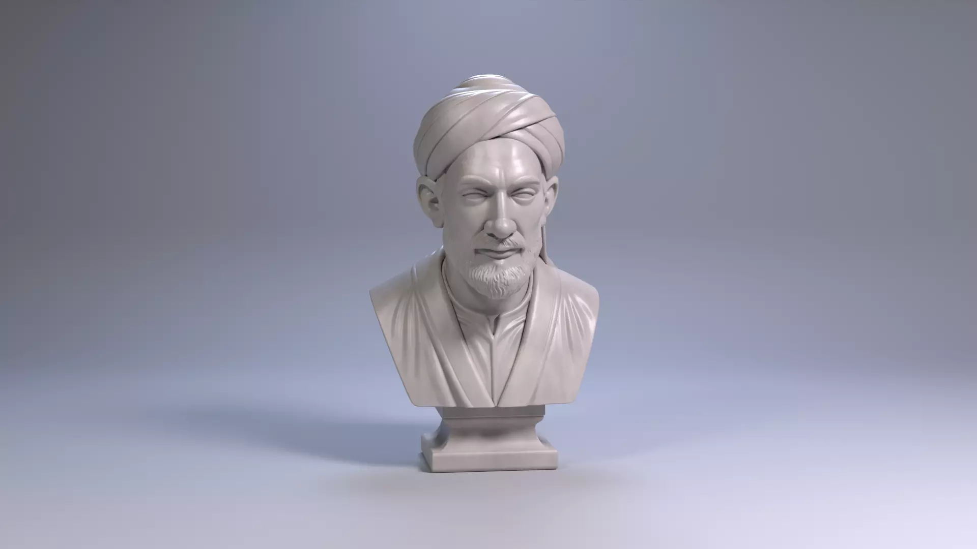 Al-Farabi Bust Sculpture 3D print model_16