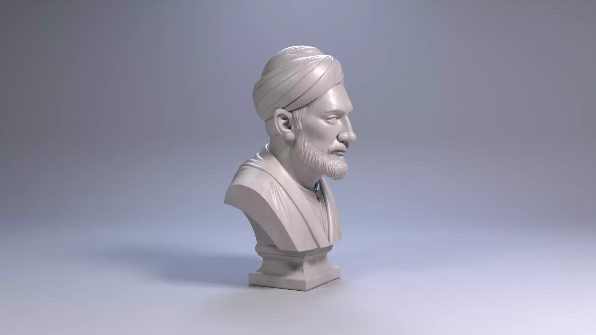 Al-Farabi Bust Sculpture 3D print model_15