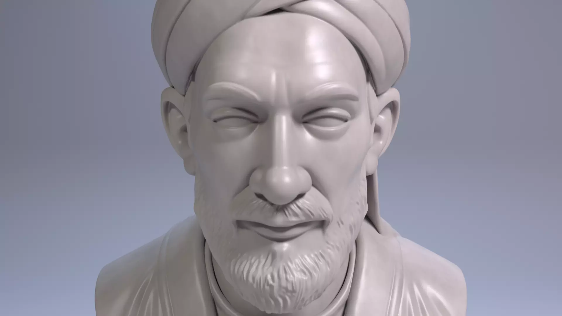 Al-Farabi Bust Sculpture 3D print model_9
