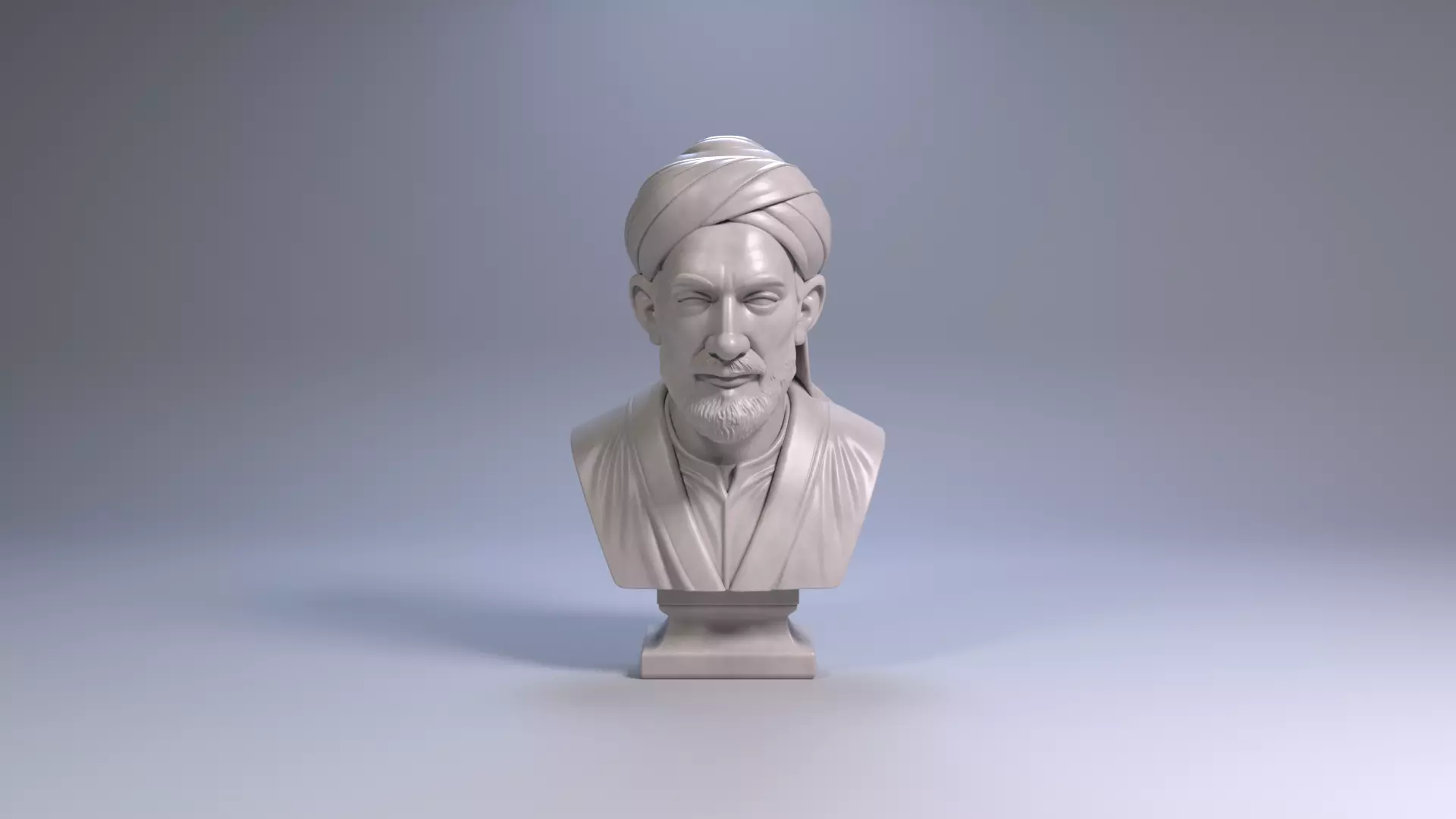 Al-Farabi Bust Sculpture 3D print model_2