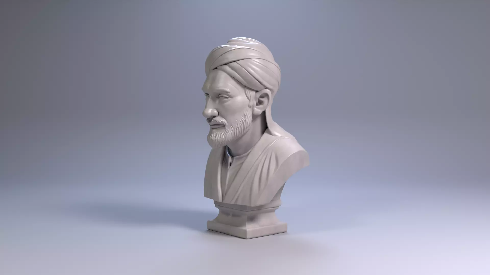 Al-Farabi Bust Sculpture 3D print model_18