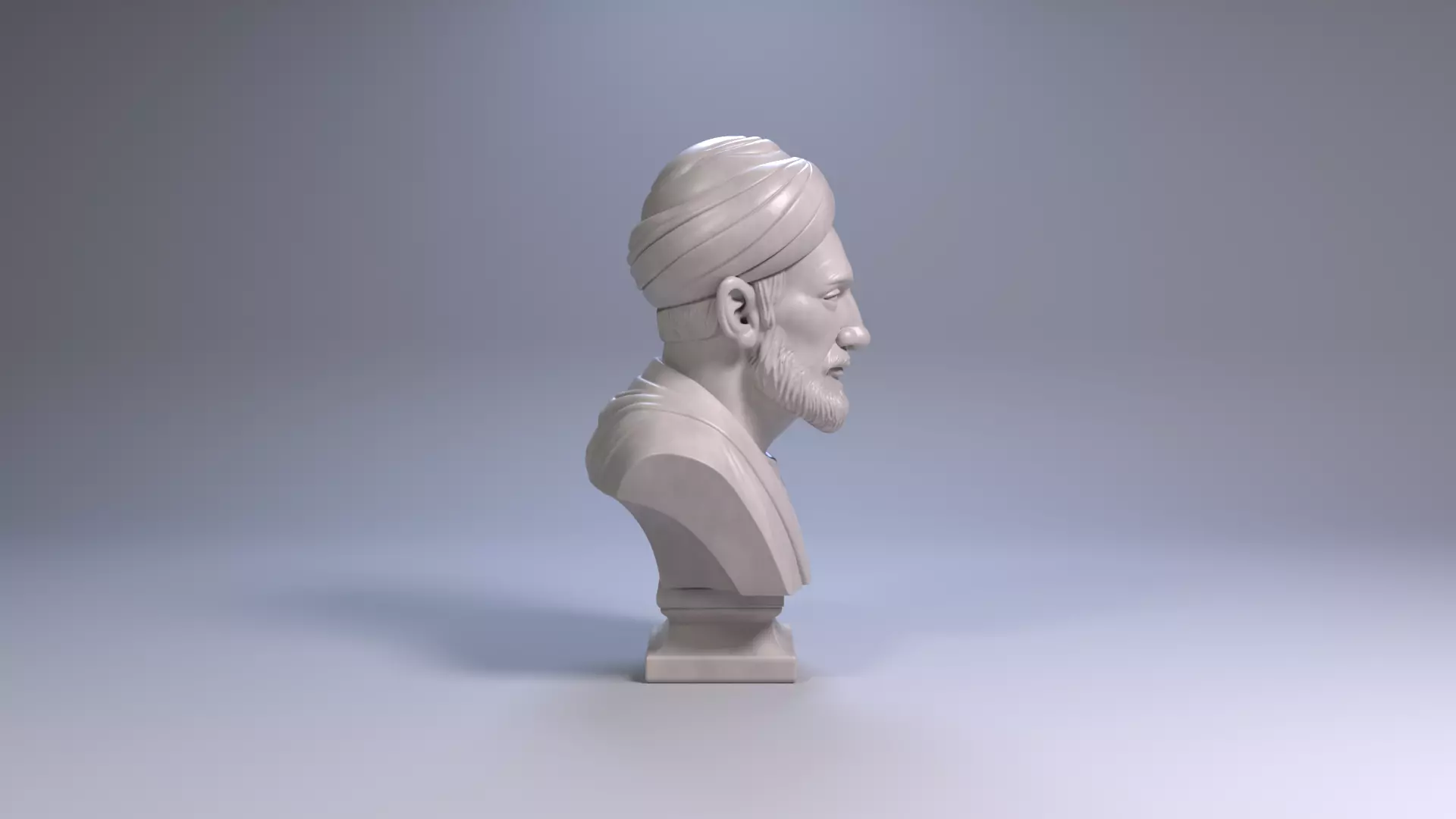 Al-Farabi Bust Sculpture 3D print model_5