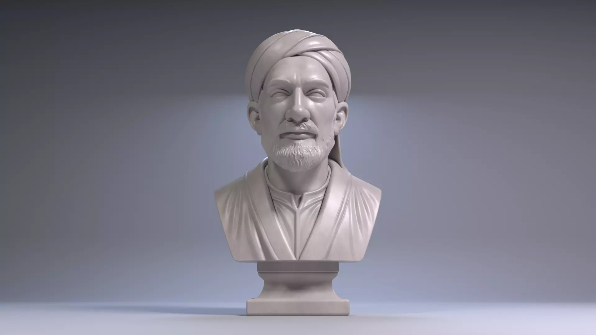 Al-Farabi Bust Sculpture 3D print model_7