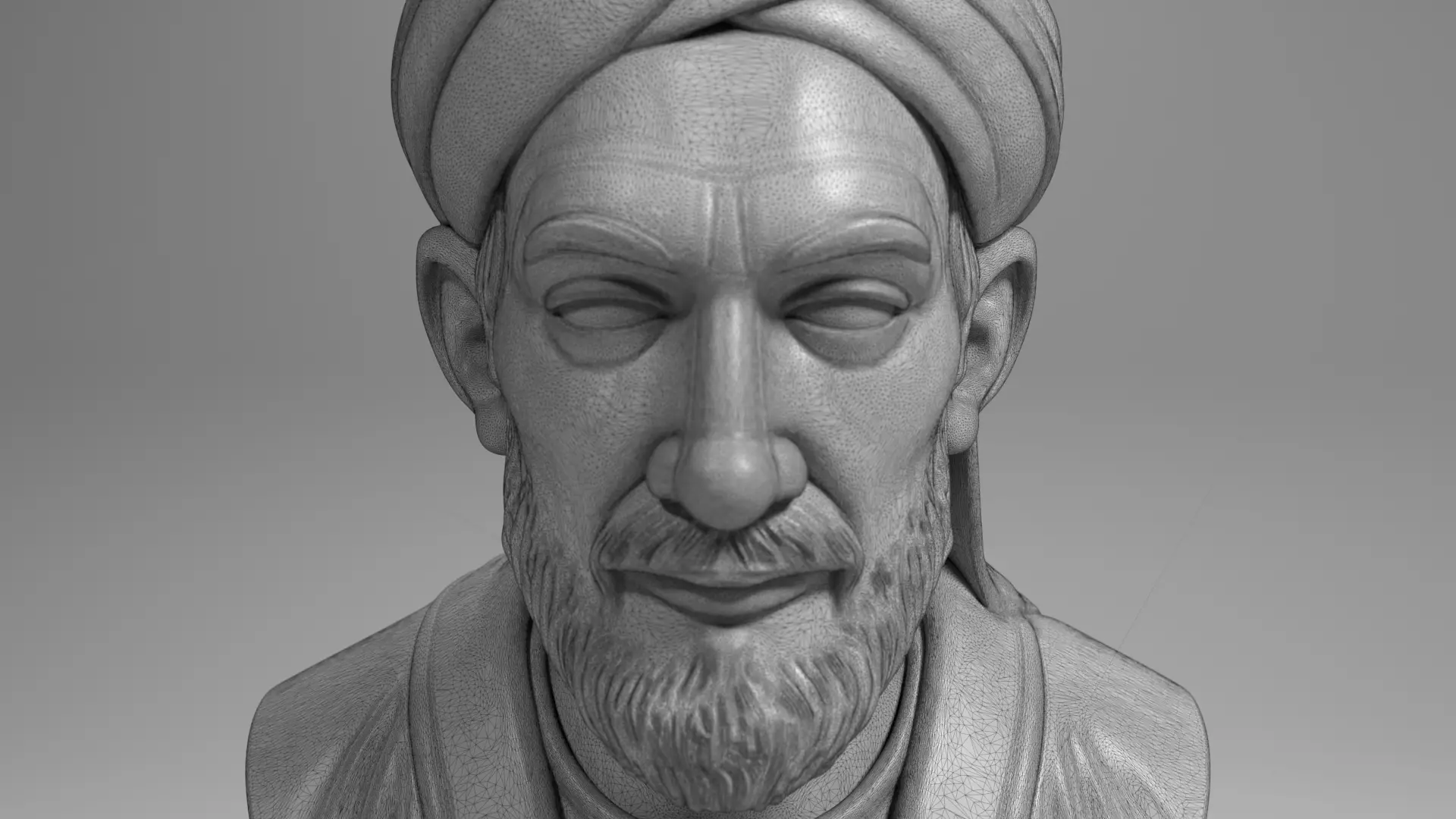 Al-Farabi Bust Sculpture 3D print model_12