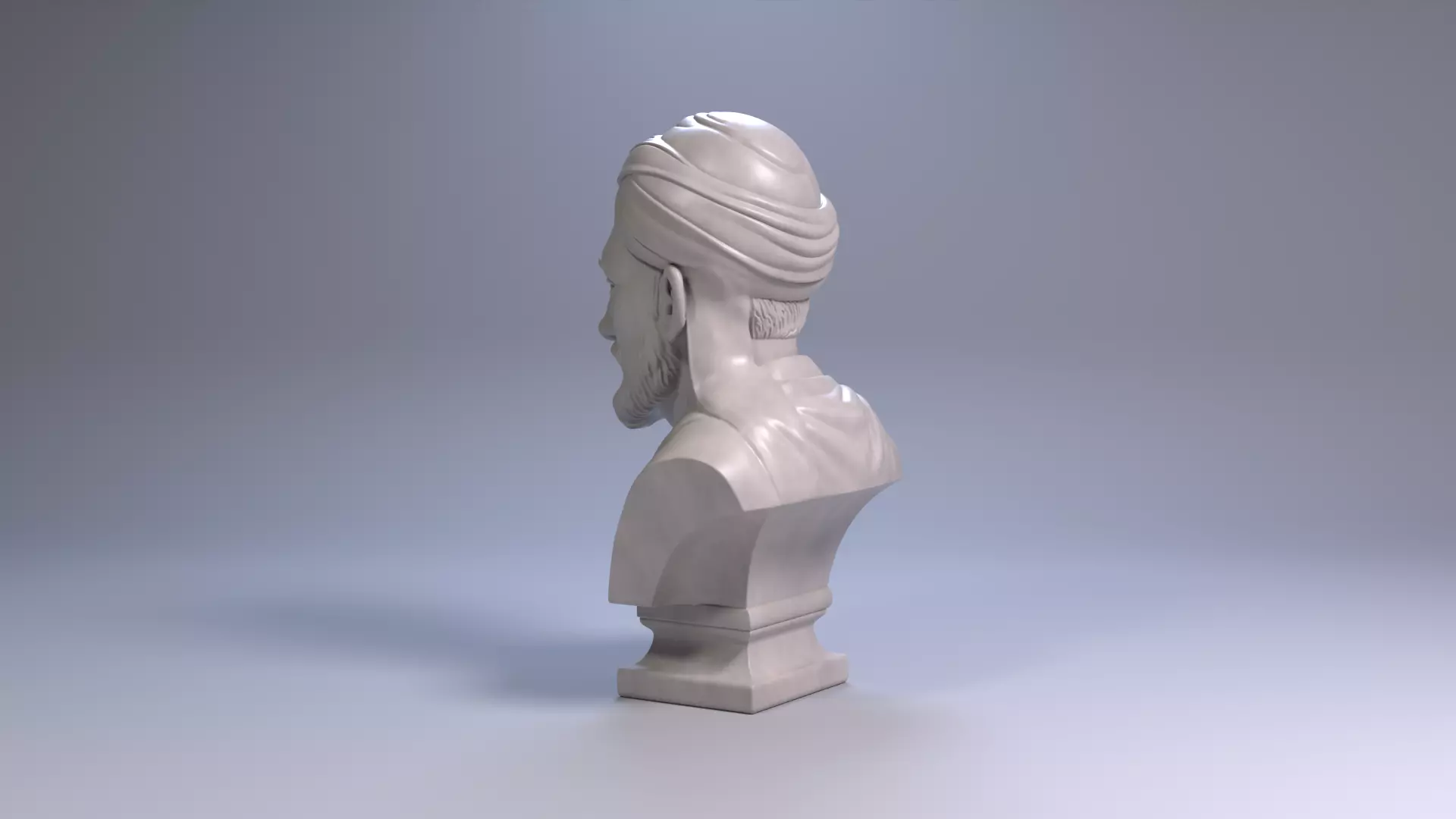 Al-Farabi Bust Sculpture 3D print model_17