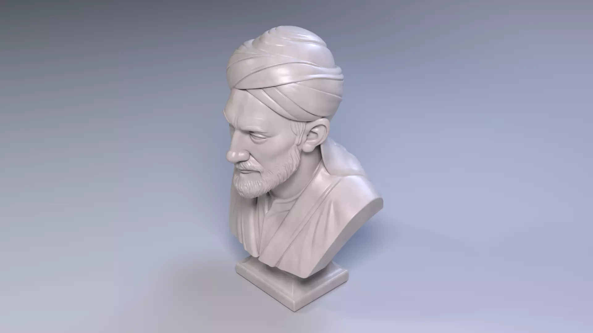 Al-Farabi Bust Sculpture 3D print model_6