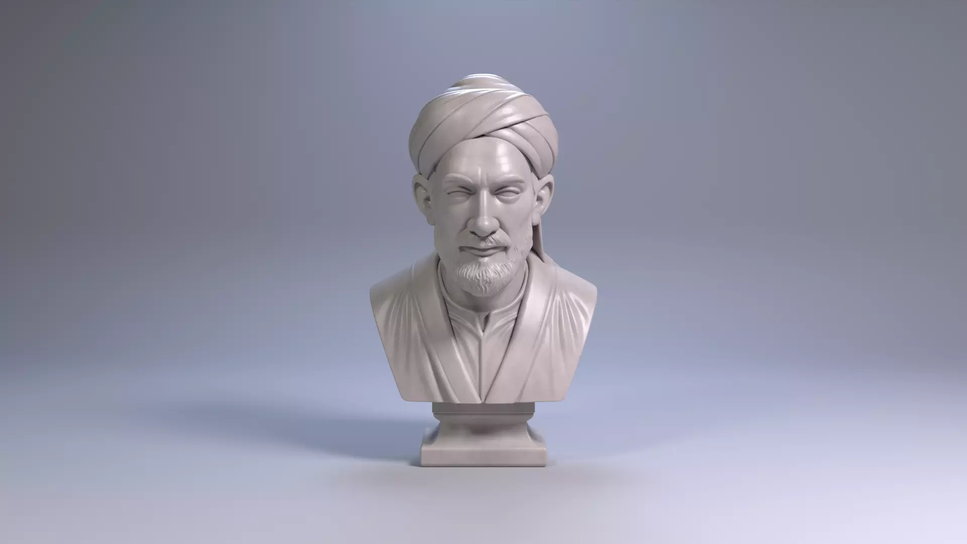 Al-Farabi Bust Sculpture 3D print model_14