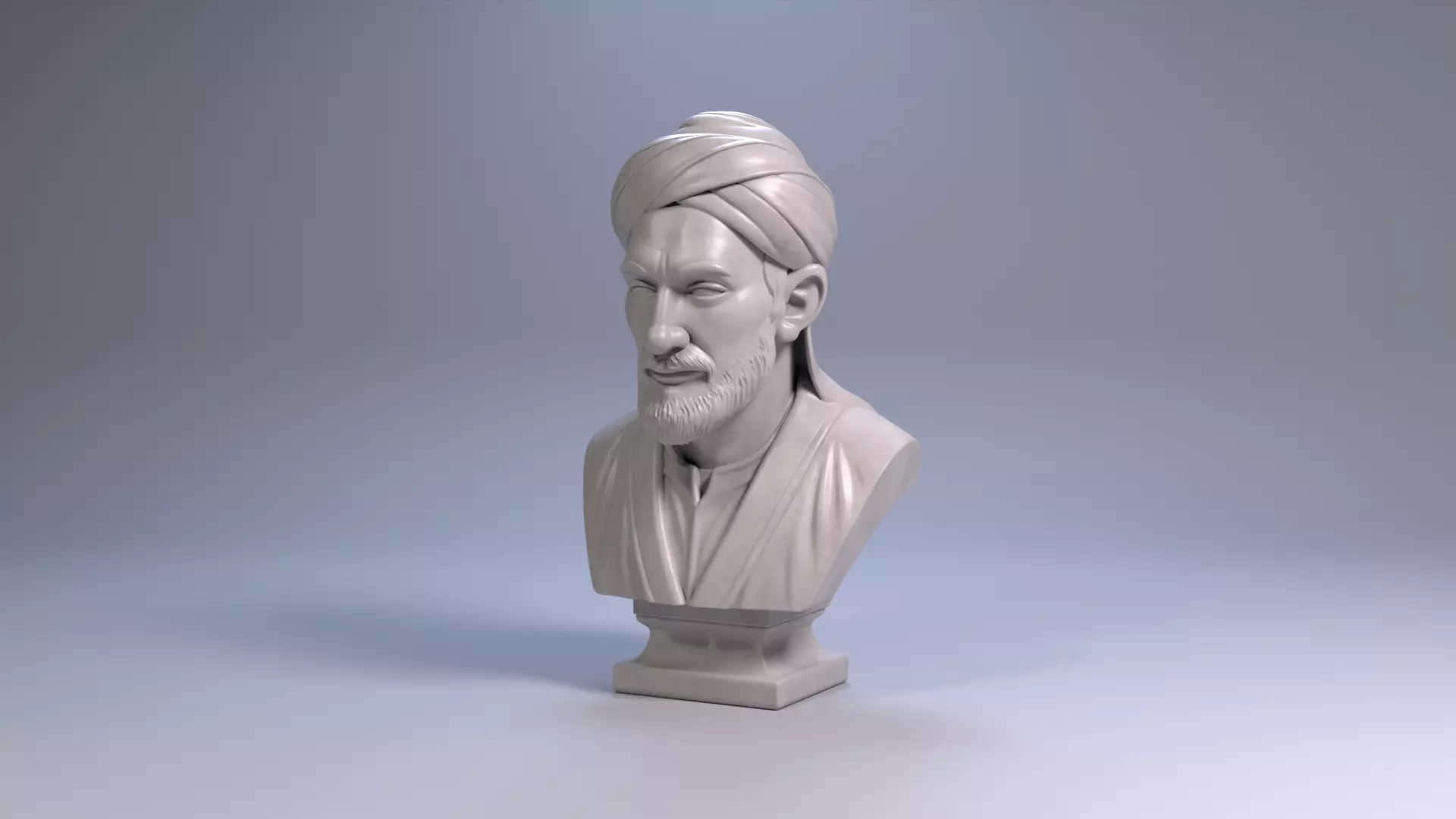 Al-Farabi Bust Sculpture 3D print model_21