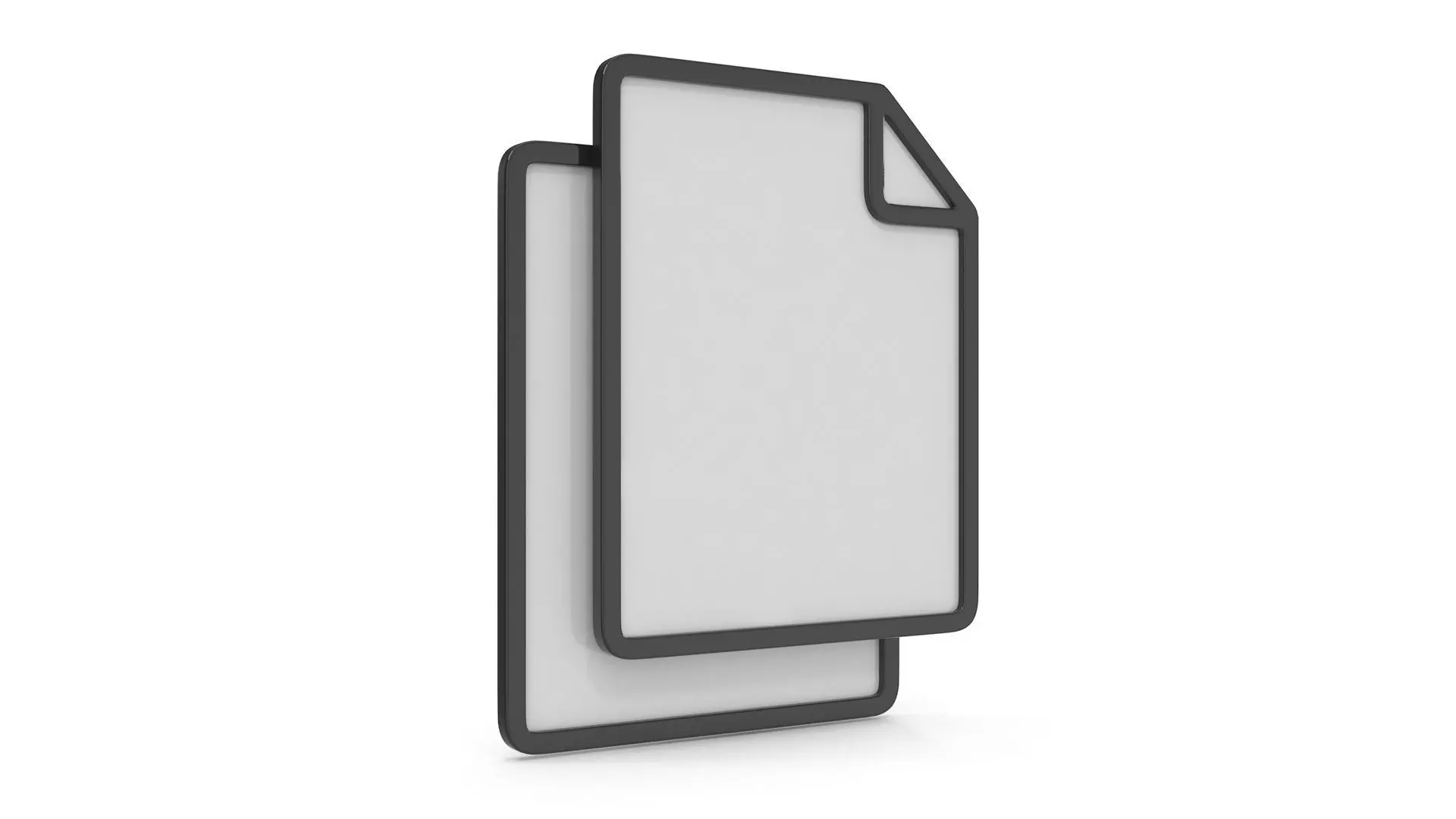 Two Paper Icon Low-poly 3D model_2