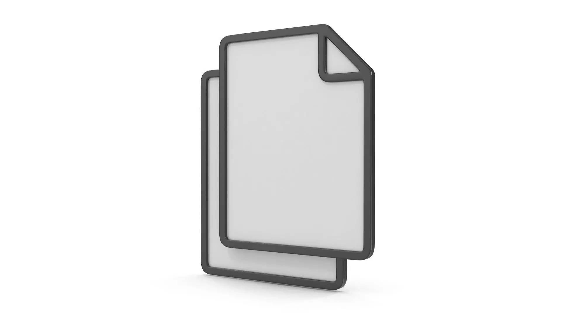 Two Paper Icon Low-poly 3D model_3