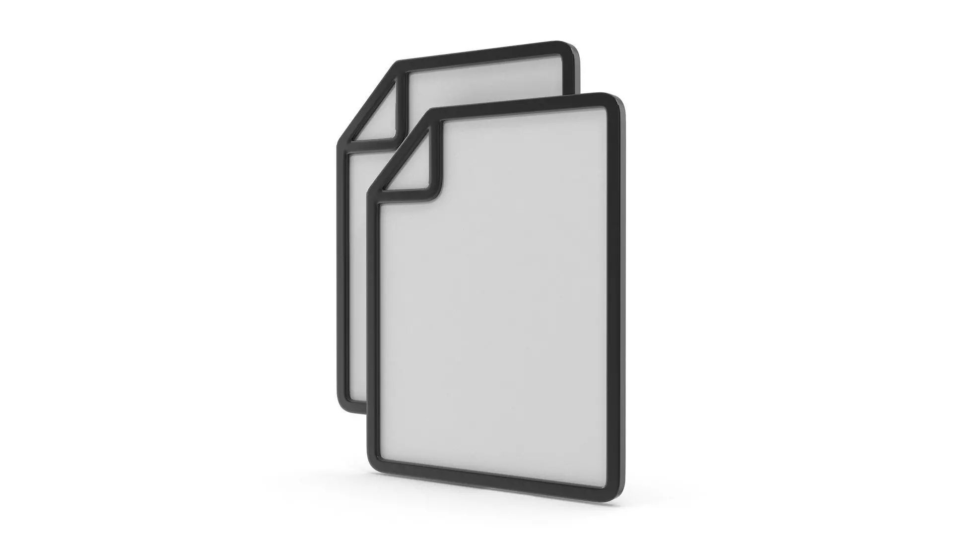 Two Paper Icon Low-poly 3D model_1