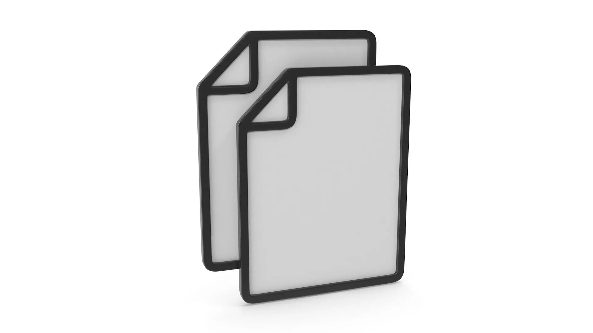 Two Paper Icon Low-poly 3D model_0