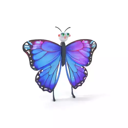 Vibrant Butterfly Character model pack Low-poly 3D model