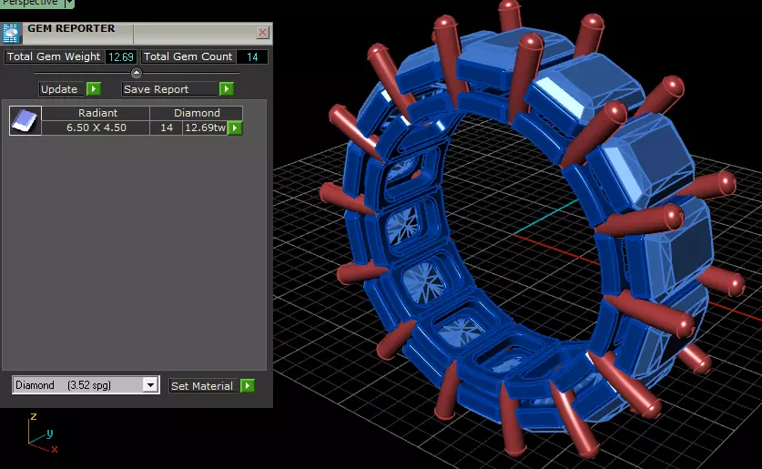 ring rectangular stone 3D print model_6