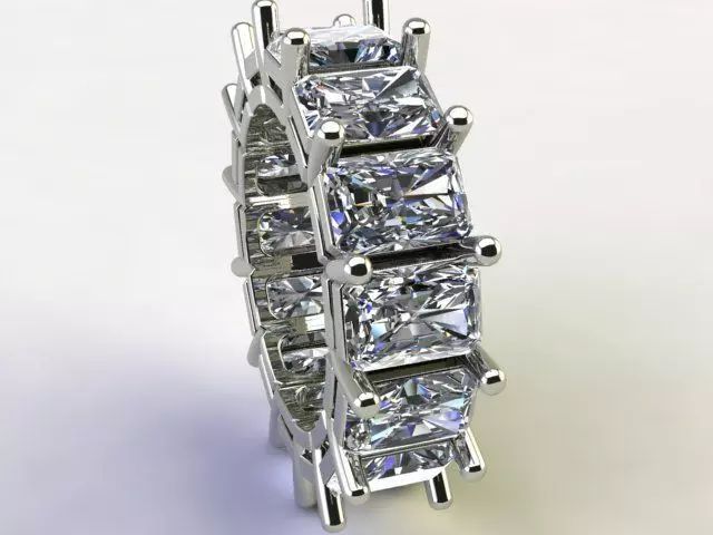 ring rectangular stone 3D print model_0