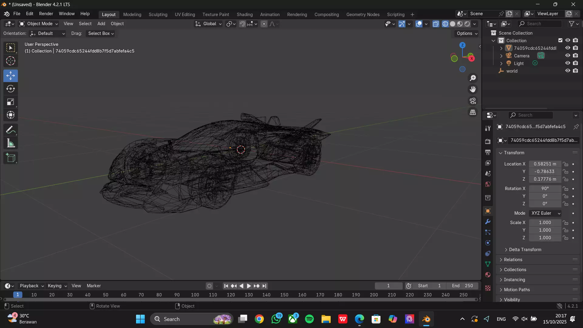 Sports Car Apollo Evo Low-poly 3D model