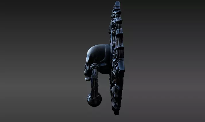 Haunted Door Knocker 3D Model AND Print Gothic Halloween  3D model_5