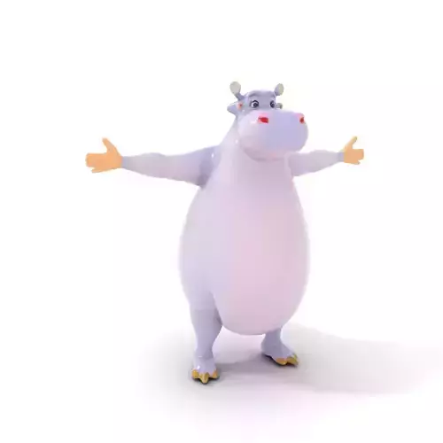Playful Hippo Character model pack Low-poly 3D model